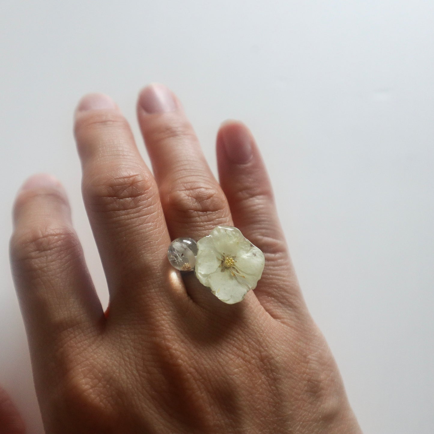 White Potentilla Ring