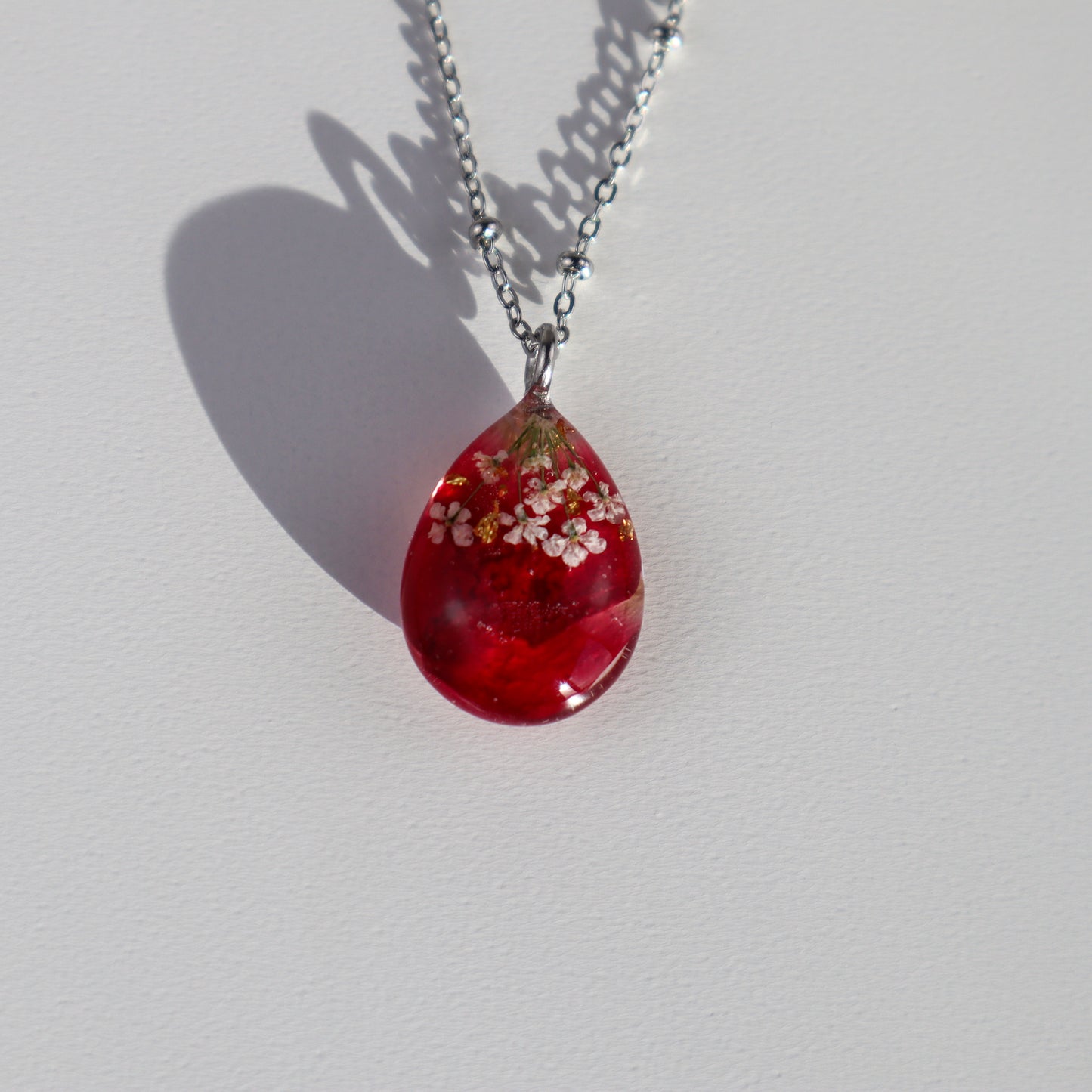 Red Waterdrop Pendant Necklace