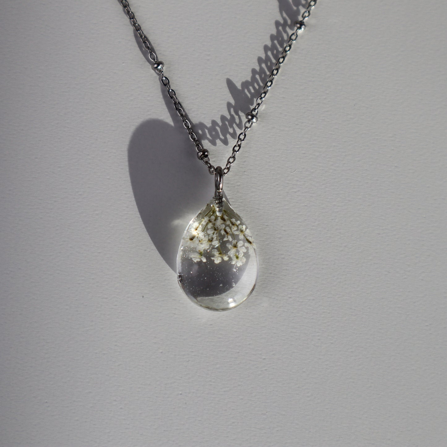 White Waterdrop Pendant Necklace