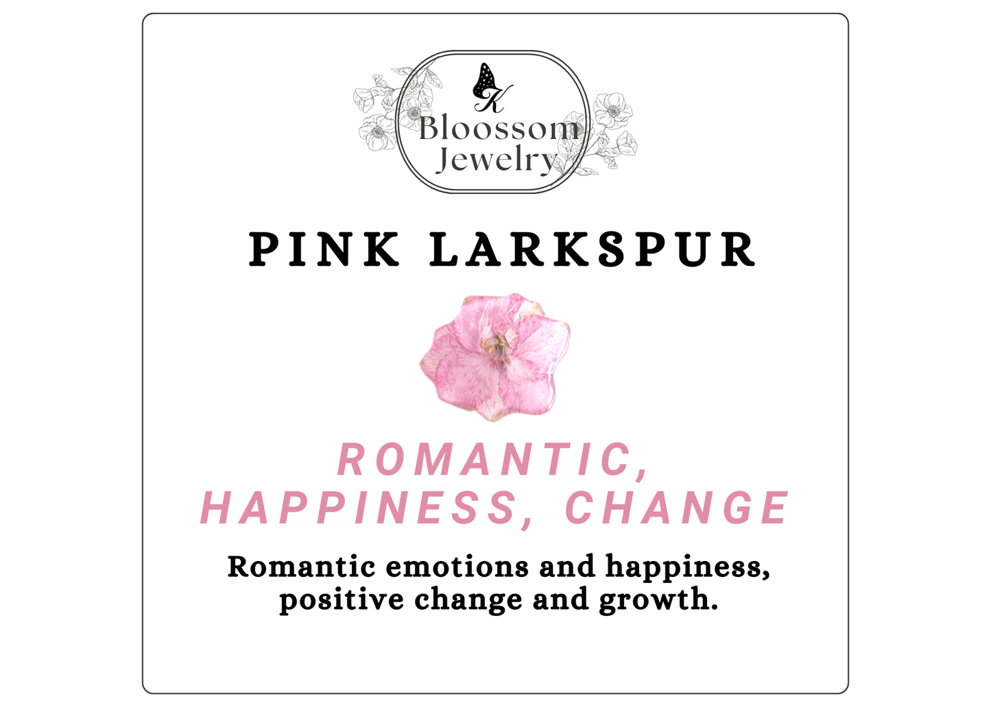 Pink Larkspur Heart Earring Set