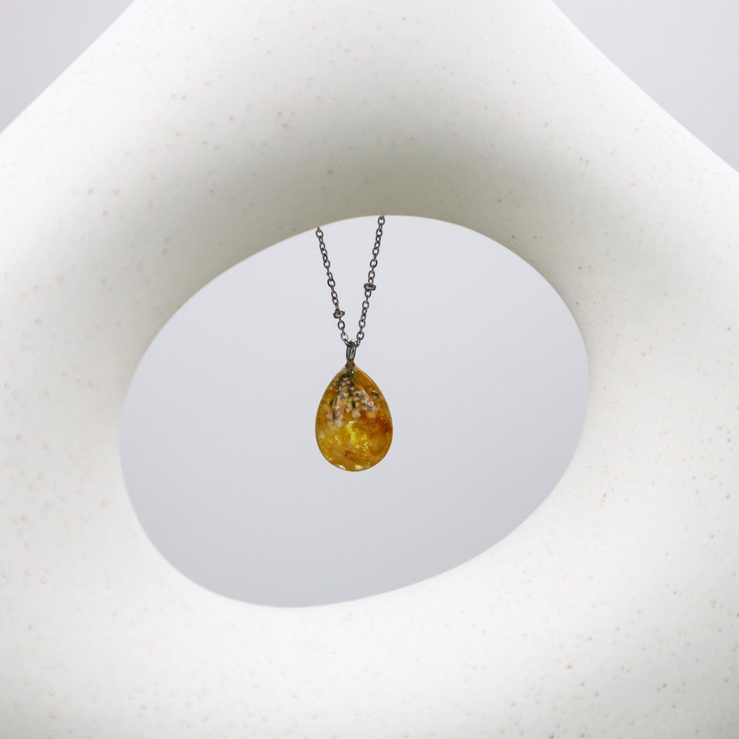 Yellow Waterdrop Pendant Necklace