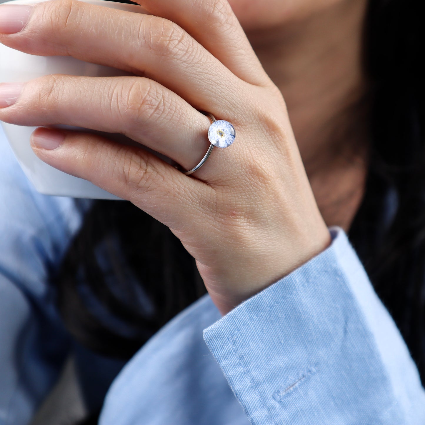 Forget-Me-Not Adjustable Rings
