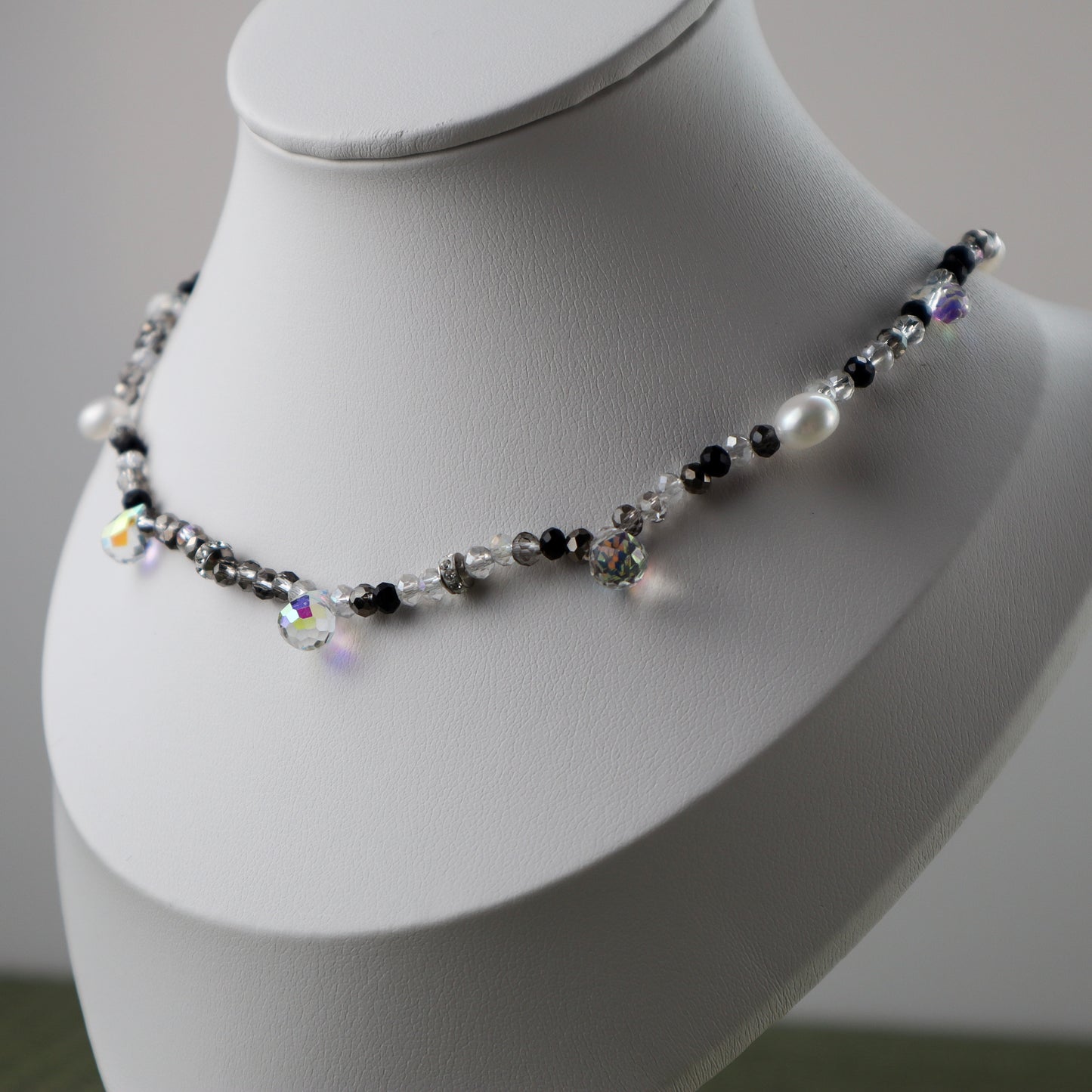 Black Crystal Bead Necklace