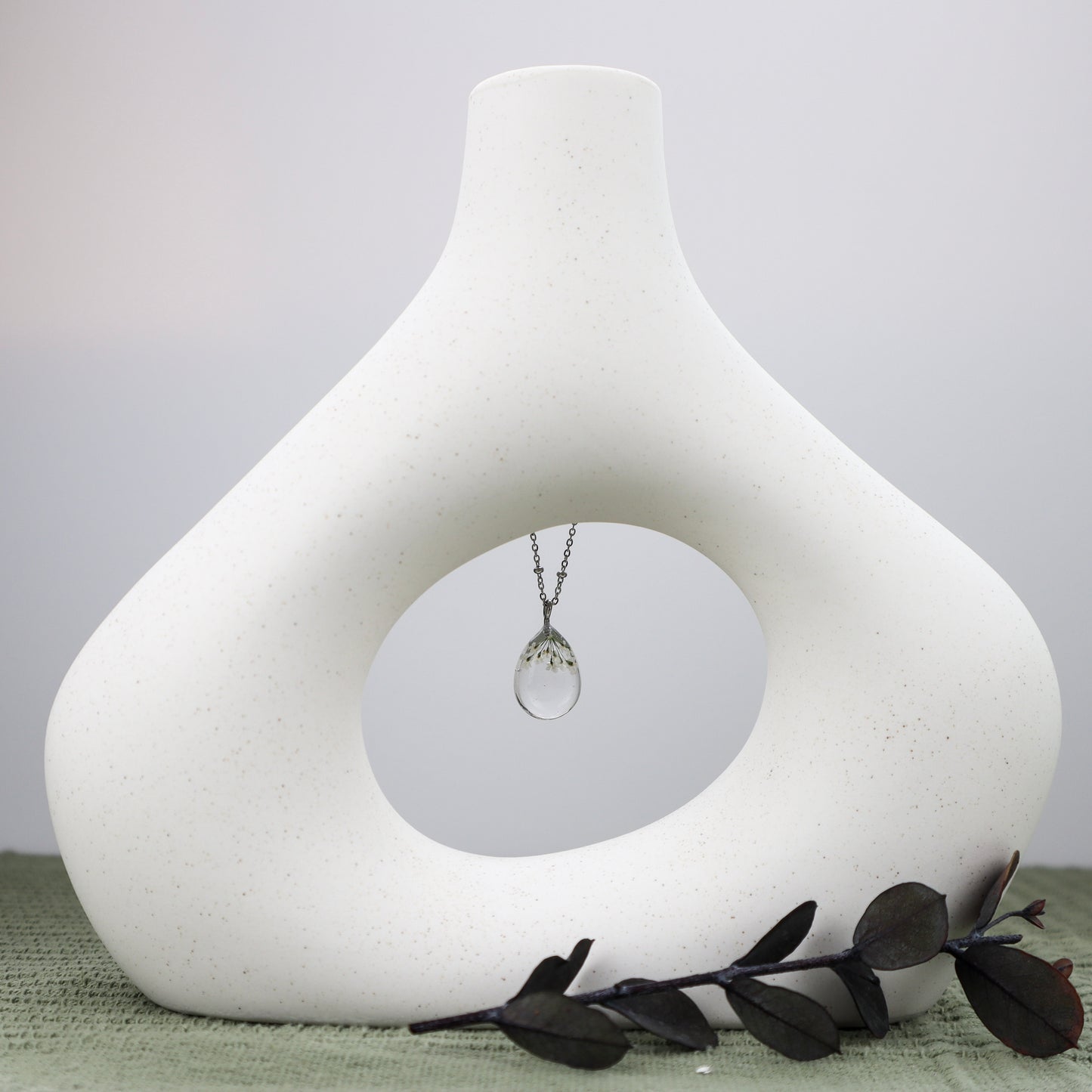 White Waterdrop Pendant Necklace