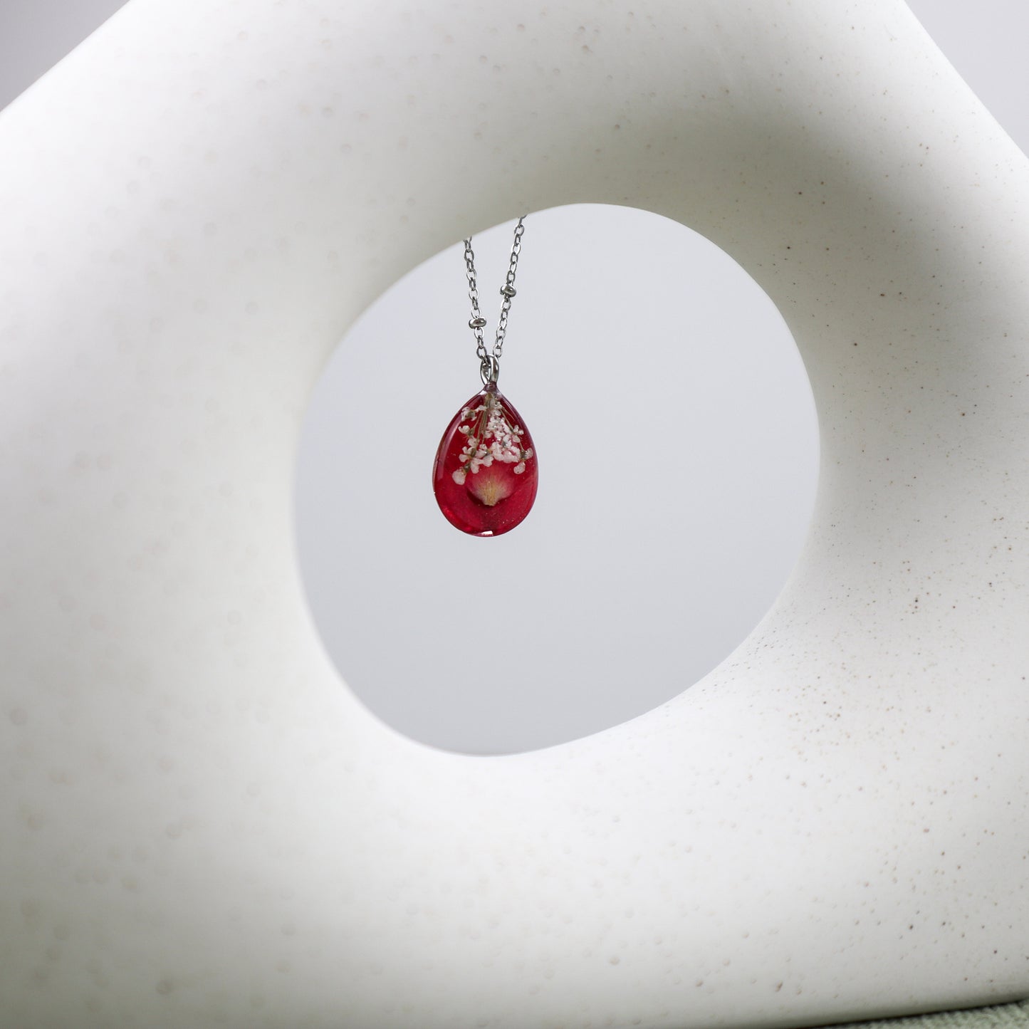 Red Waterdrop Pendant Necklace