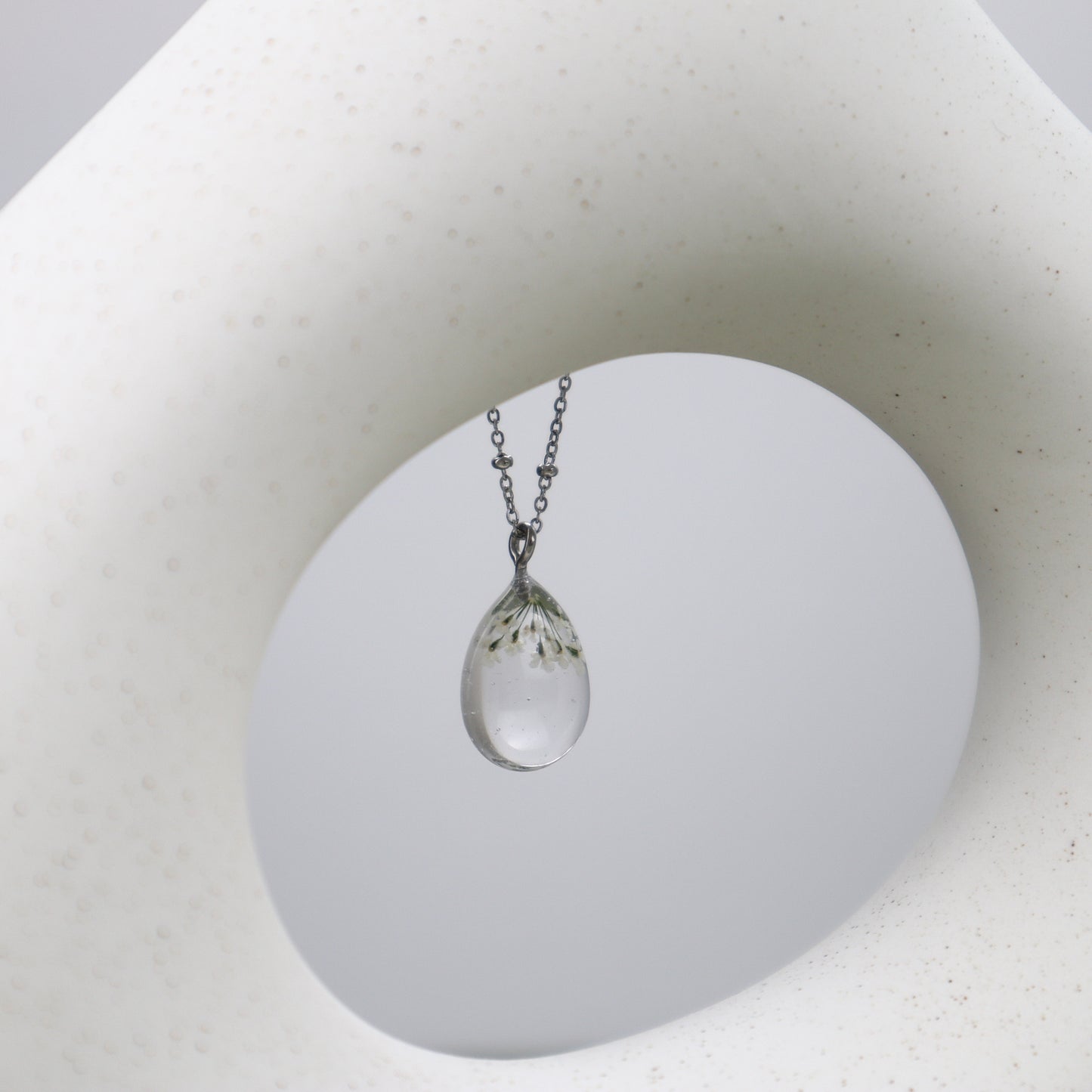 White Waterdrop Pendant Necklace