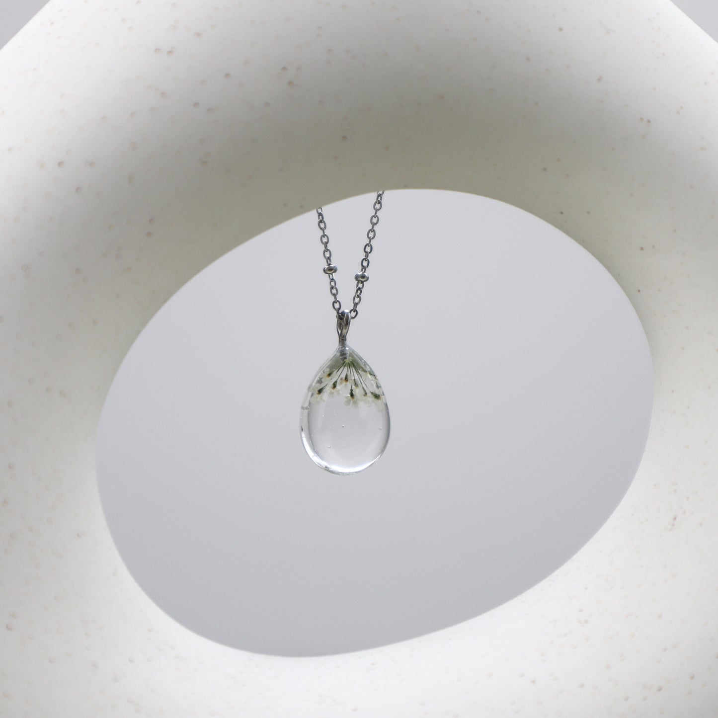 White Waterdrop Pendant Necklace