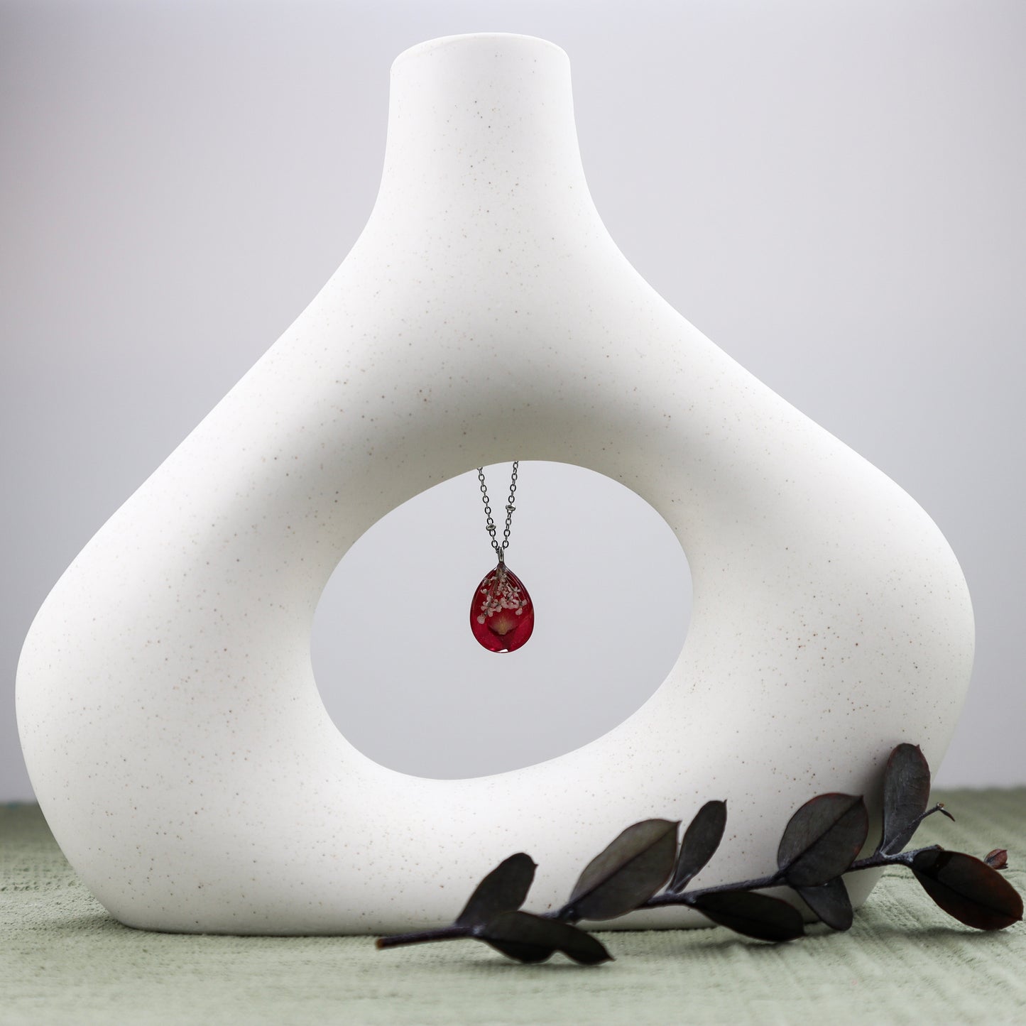 Red Waterdrop Pendant Necklace