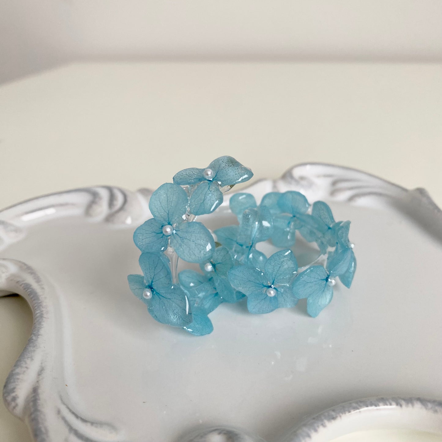 Blossom hoop earring(blue)