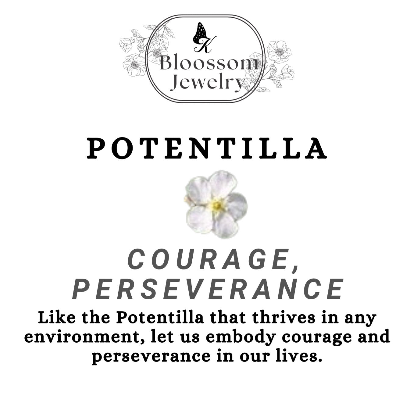 Orange Potentilla Necklace with Leaf