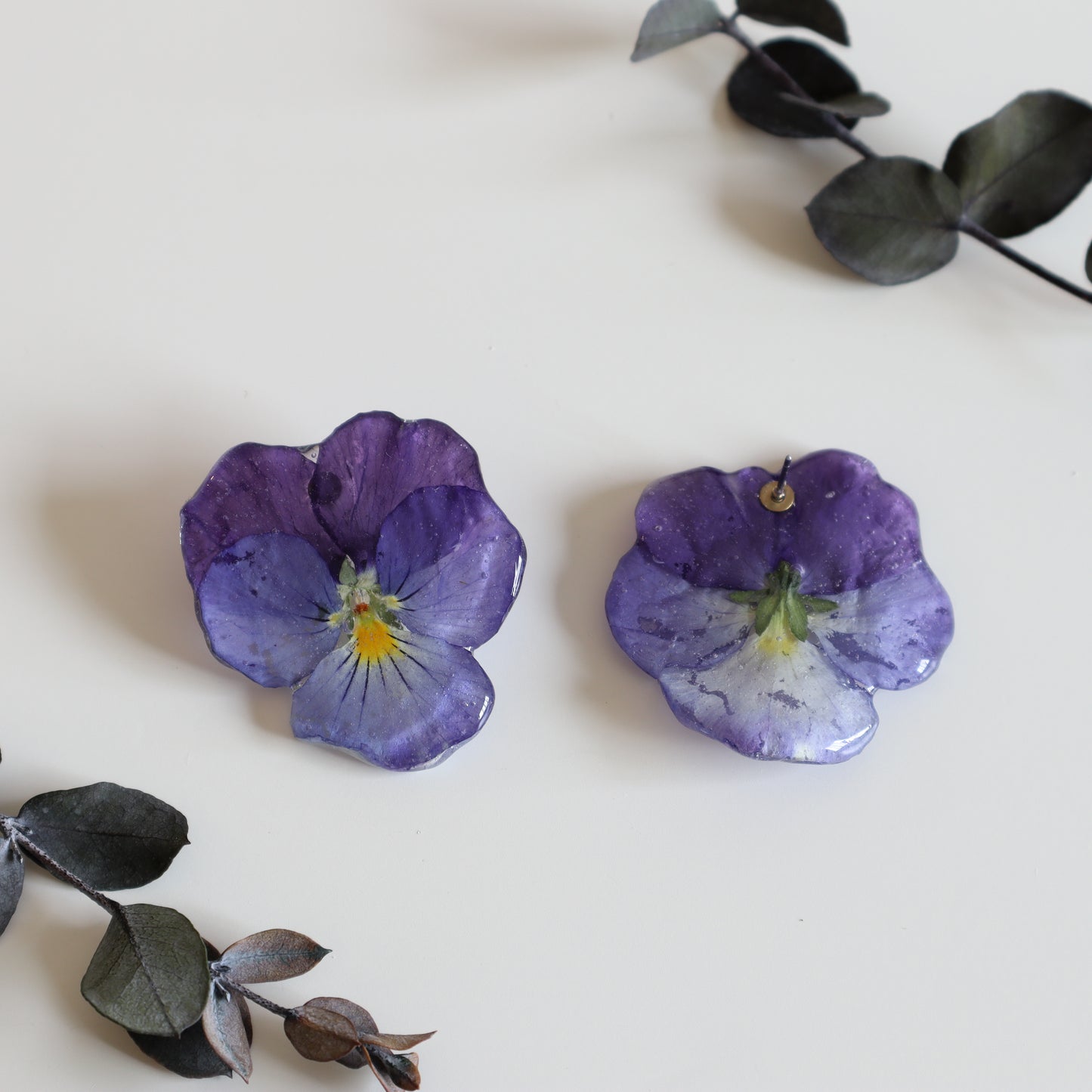 Purple Pansy Earring