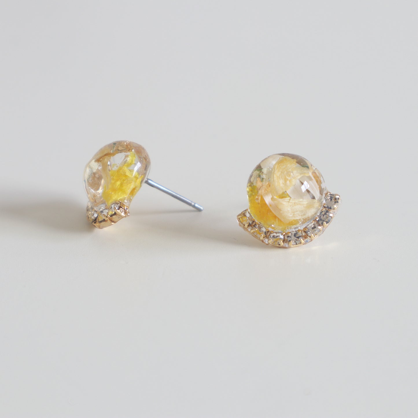 Yellow Qubic Round Earring