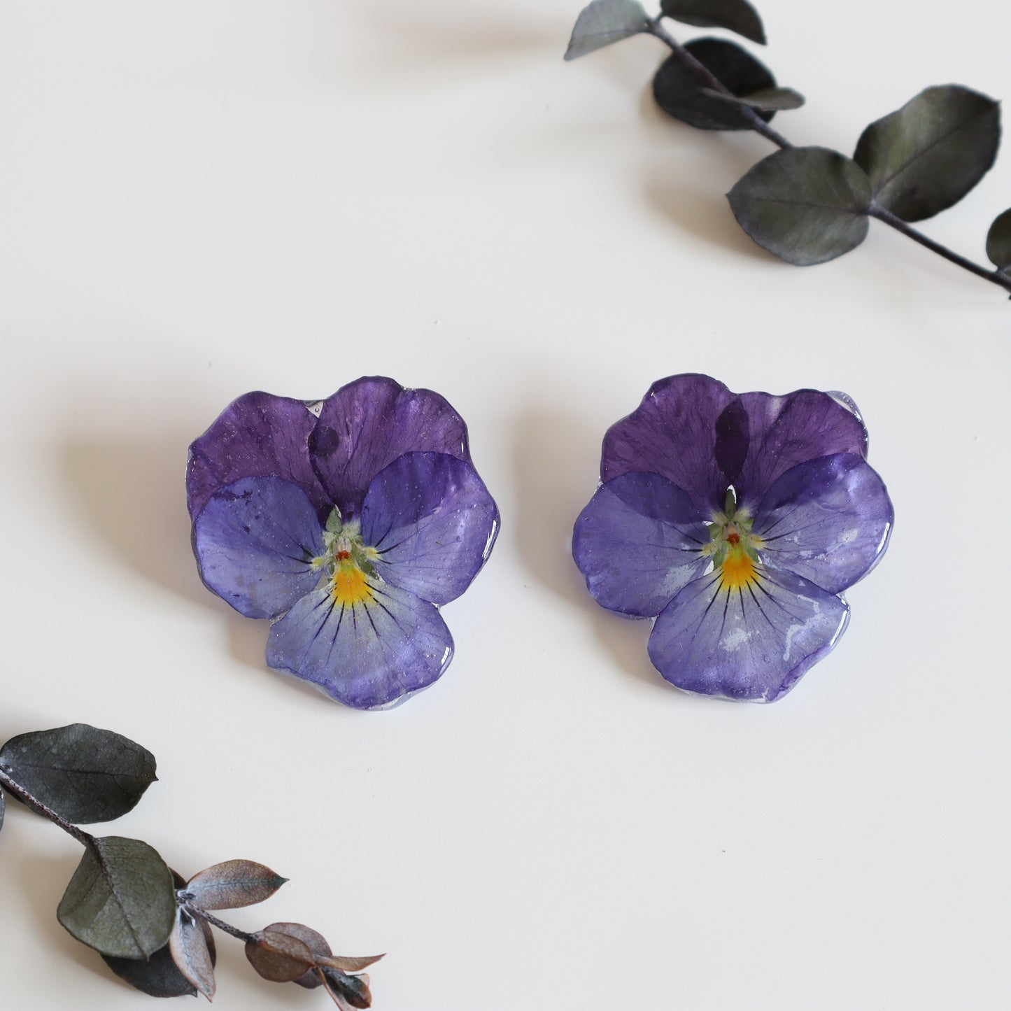 Purple Pansy Earring