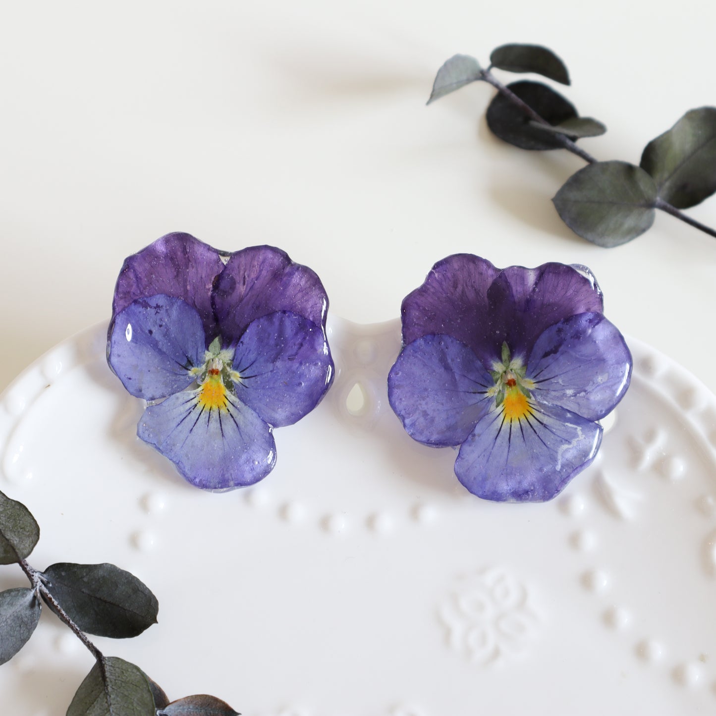 Purple Pansy Earring