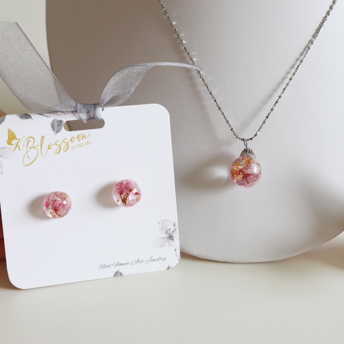 Pink Round Earring