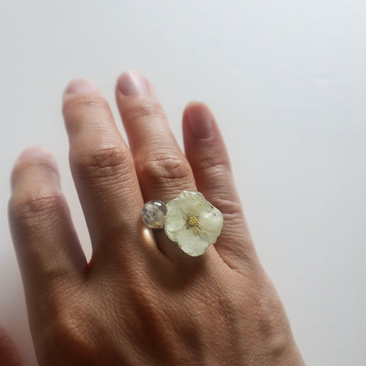 White Potentilla Ring
