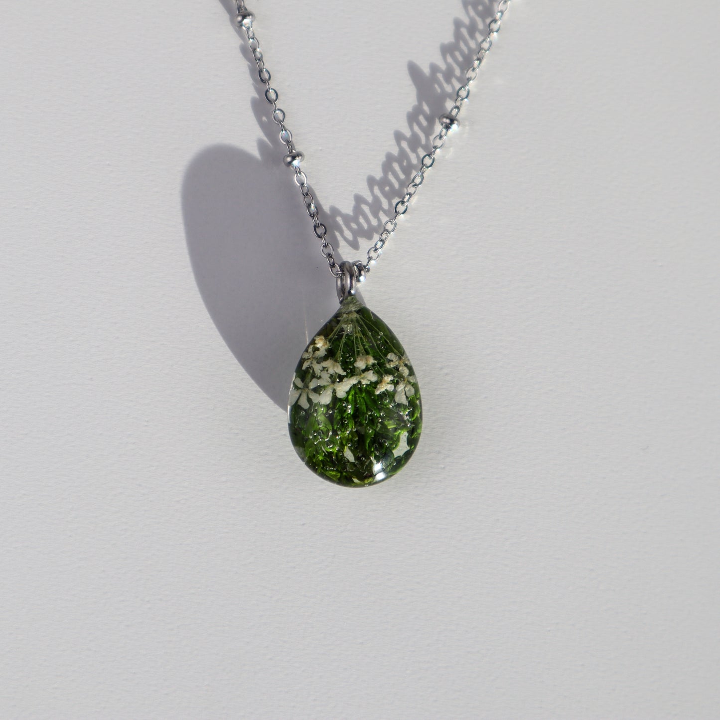 Green Waterdrop Pendant Necklace