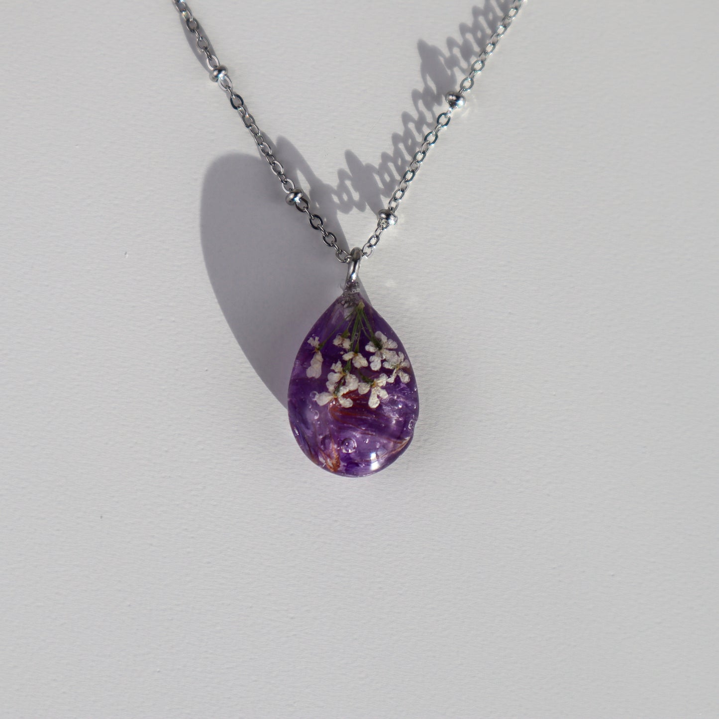 Purple Waterdrop Pendant Necklace