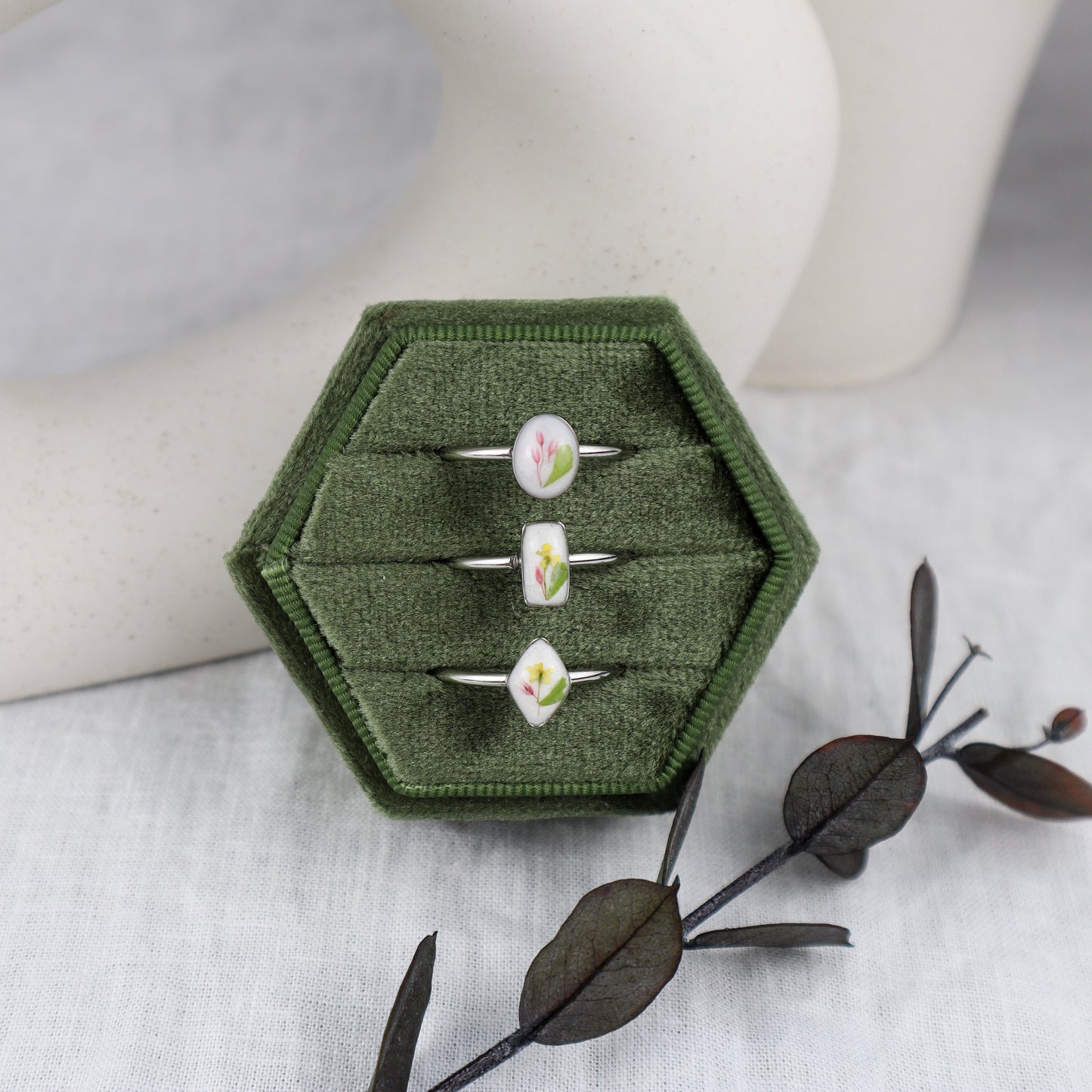 White Diamond Steel Ring