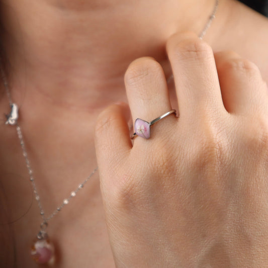 Pink Diamond Steel Ring