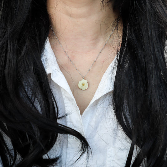 White Potentilla Necklace