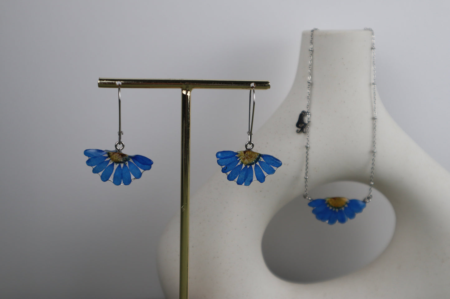 Blue Daisy Hook Earrings