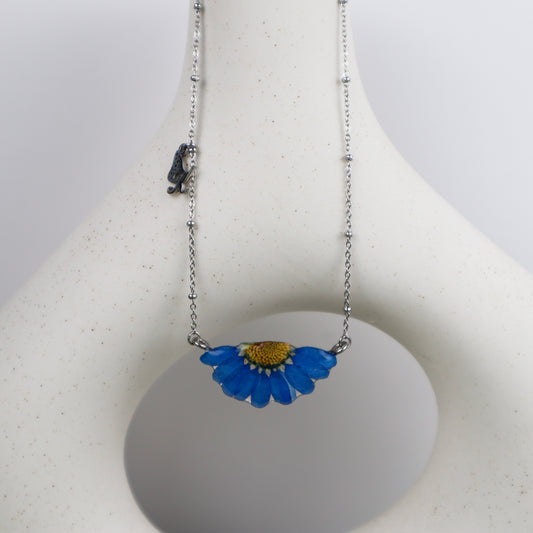 Blue Daisy Necklace