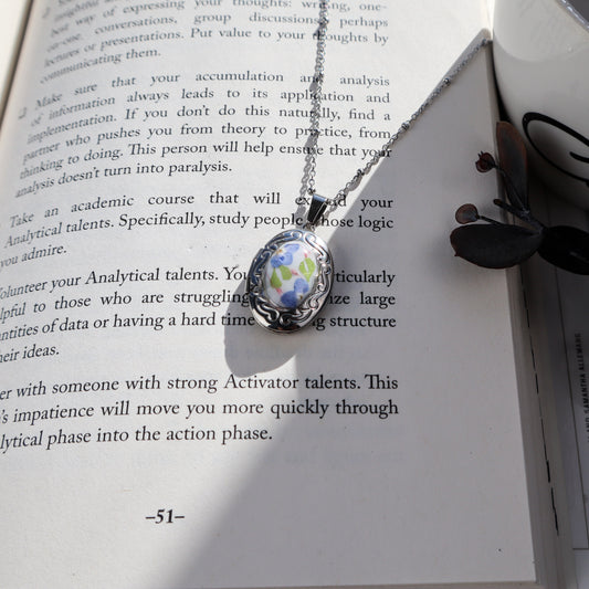 Blue Oval Locket