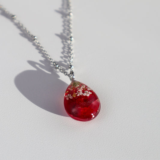 Red Waterdrop Pendant Necklace