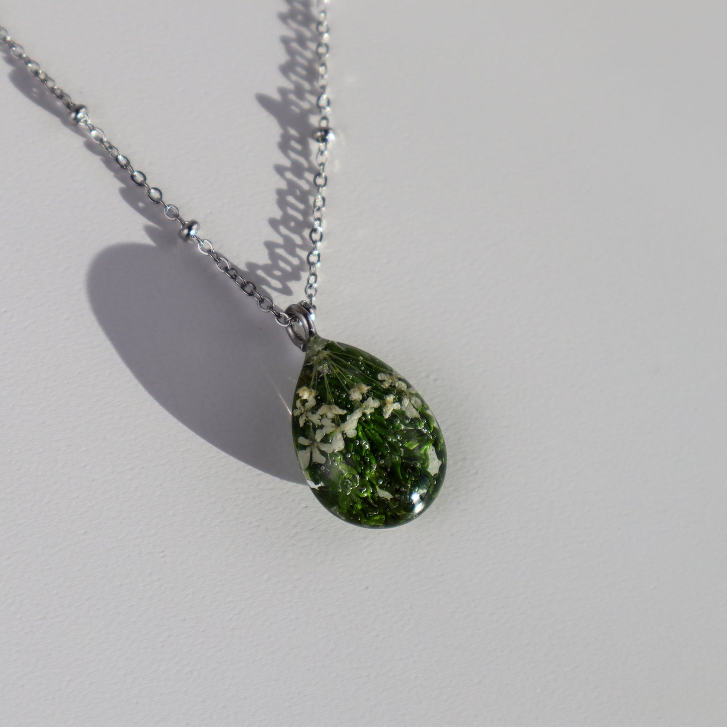 Green Waterdrop Pendant Necklace