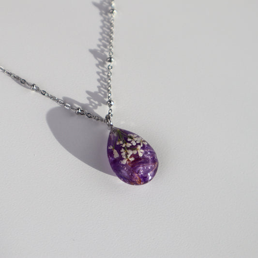 Purple Waterdrop Pendant Necklace