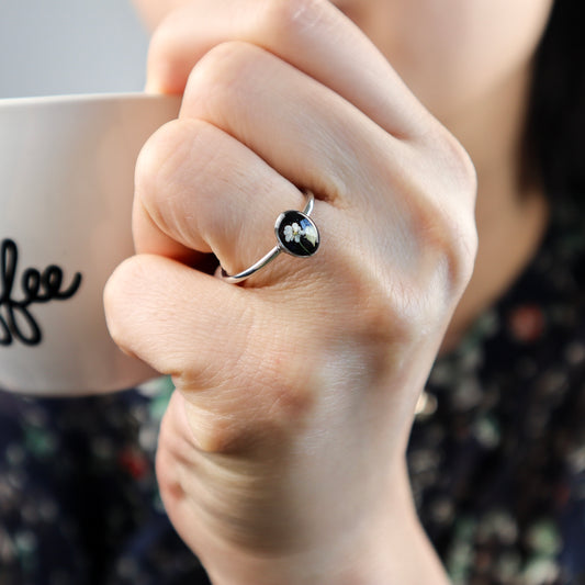 Black Oval Steel Ring