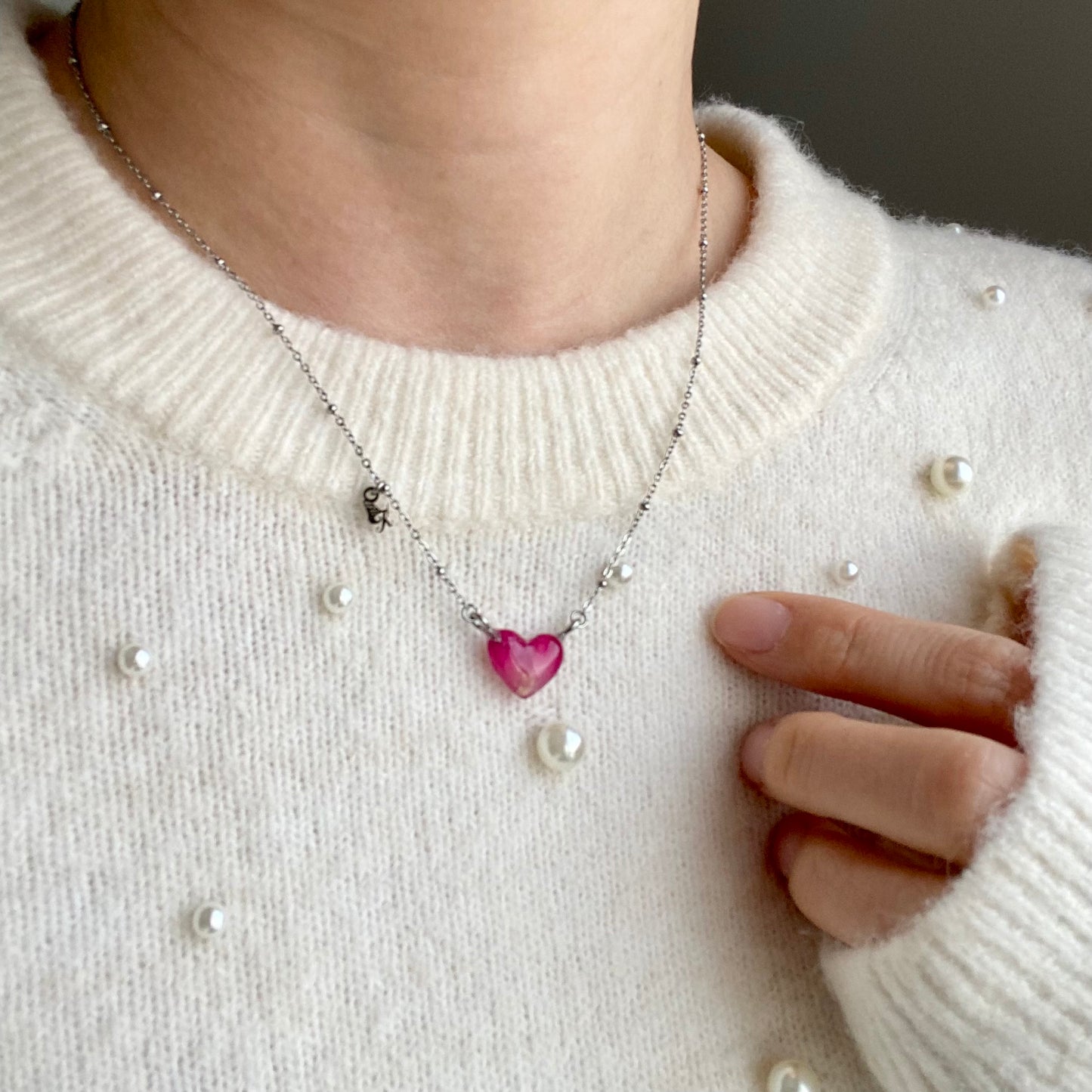 Rose Heart Butterfly Necklace