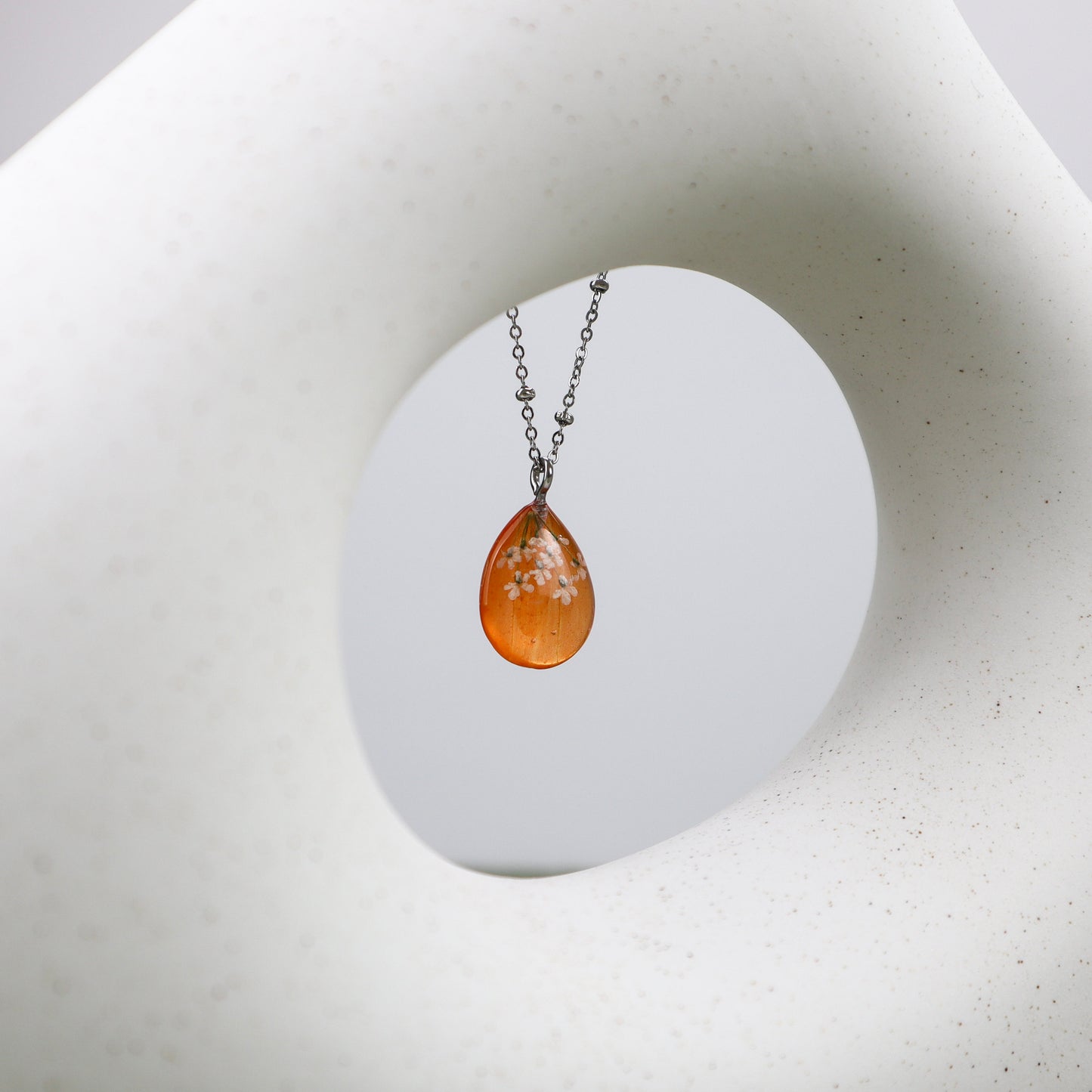 Orange Waterdrop Pendant Necklace