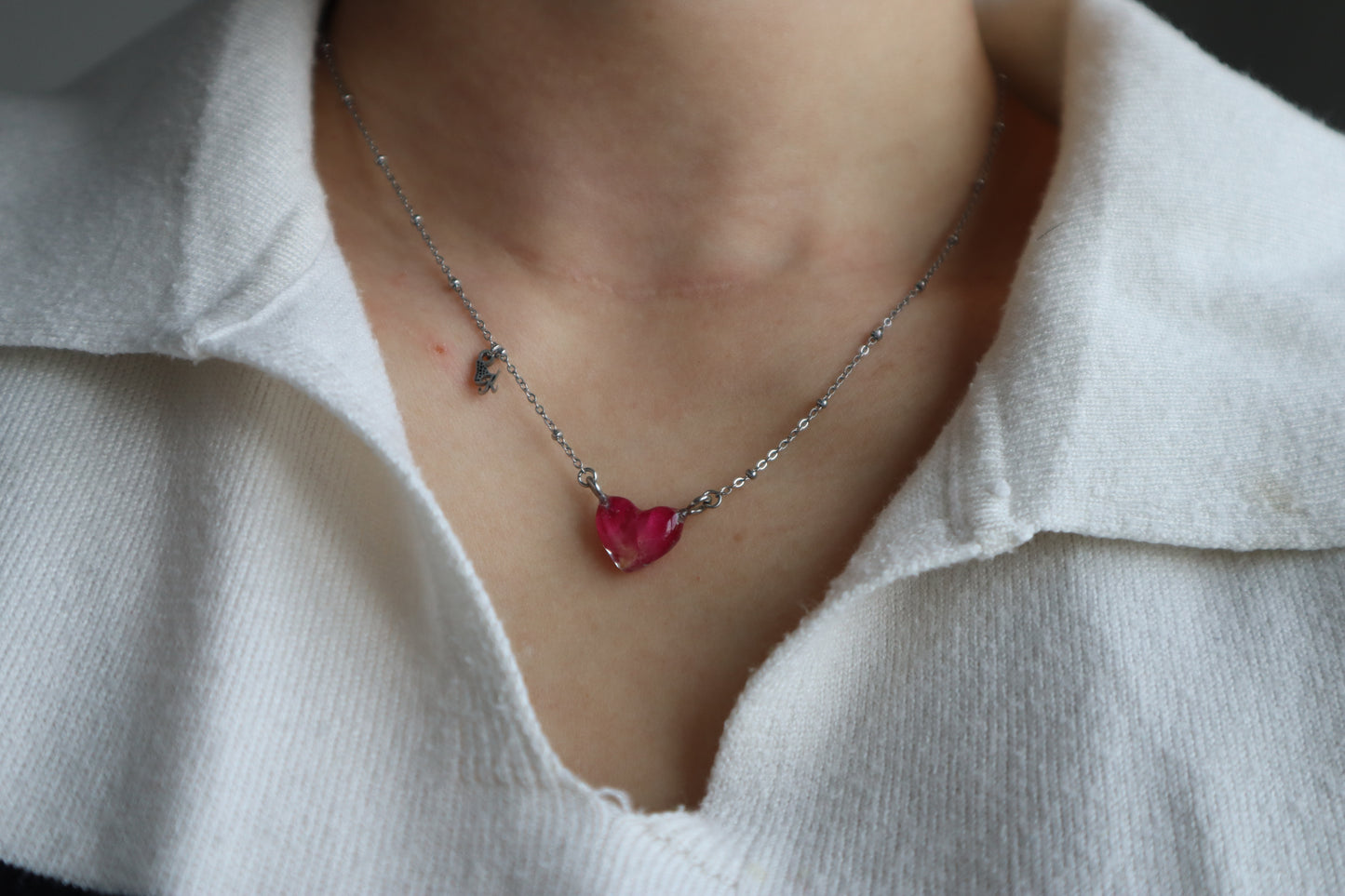 Rose Heart Butterfly Necklace