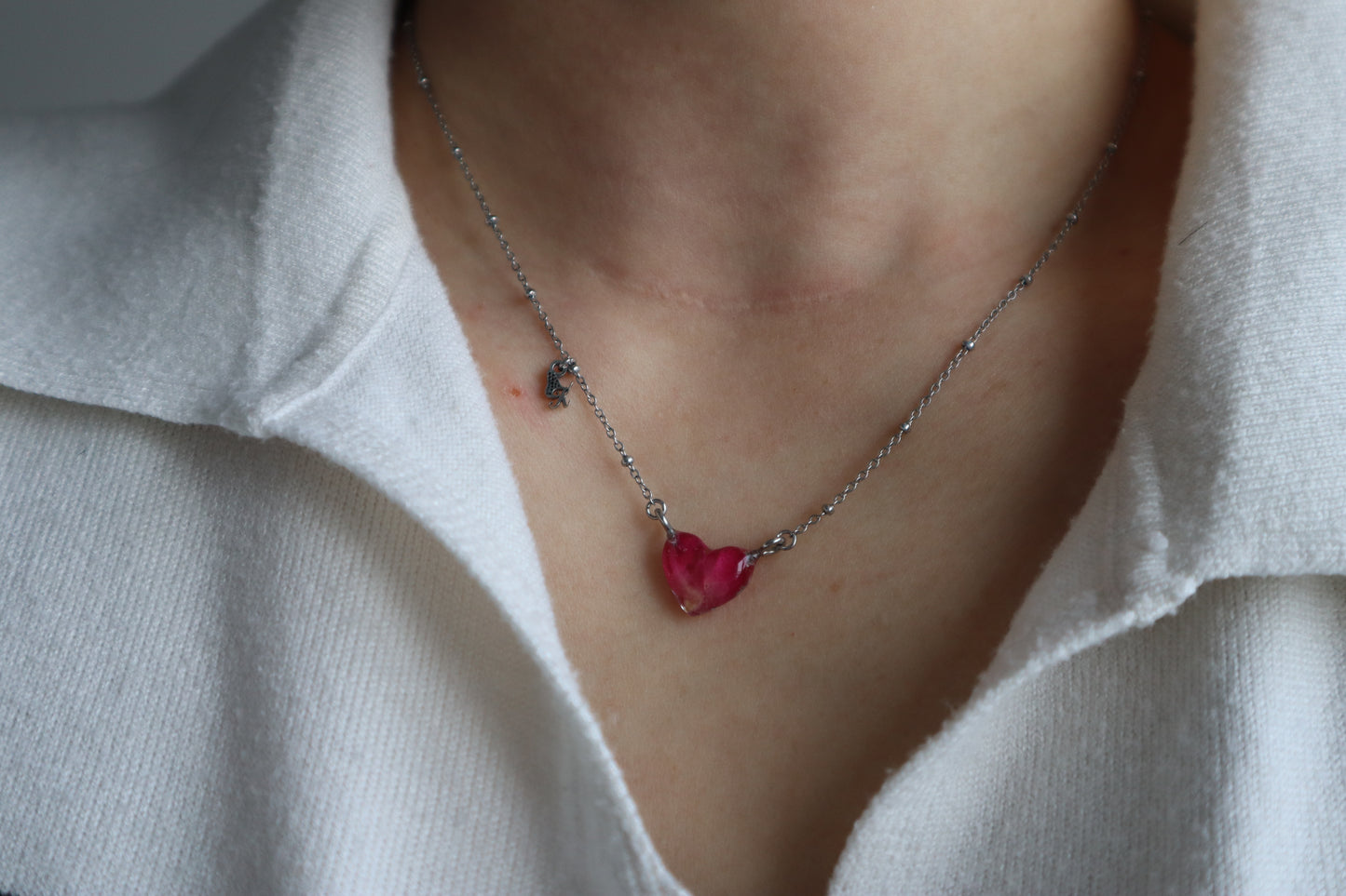 Rose Heart Butterfly Necklace