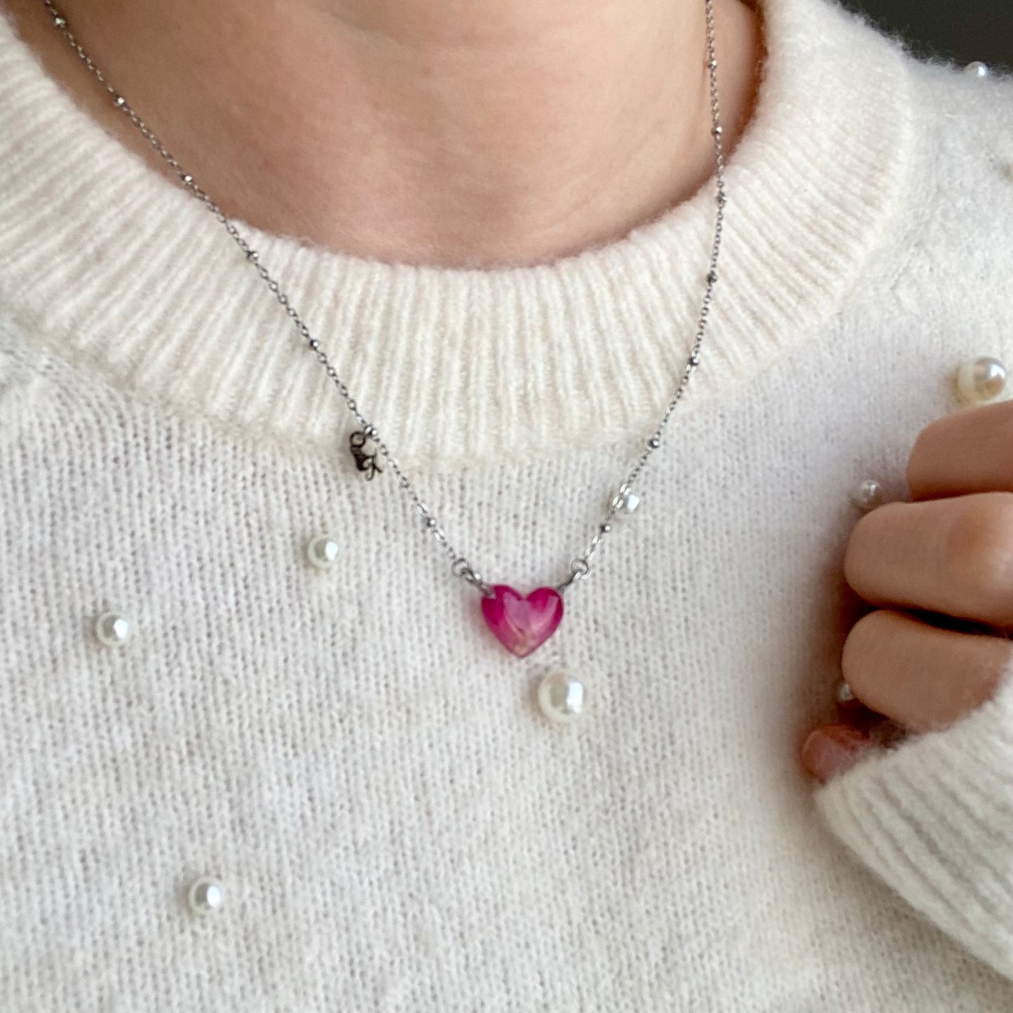 Rose Heart Butterfly Necklace