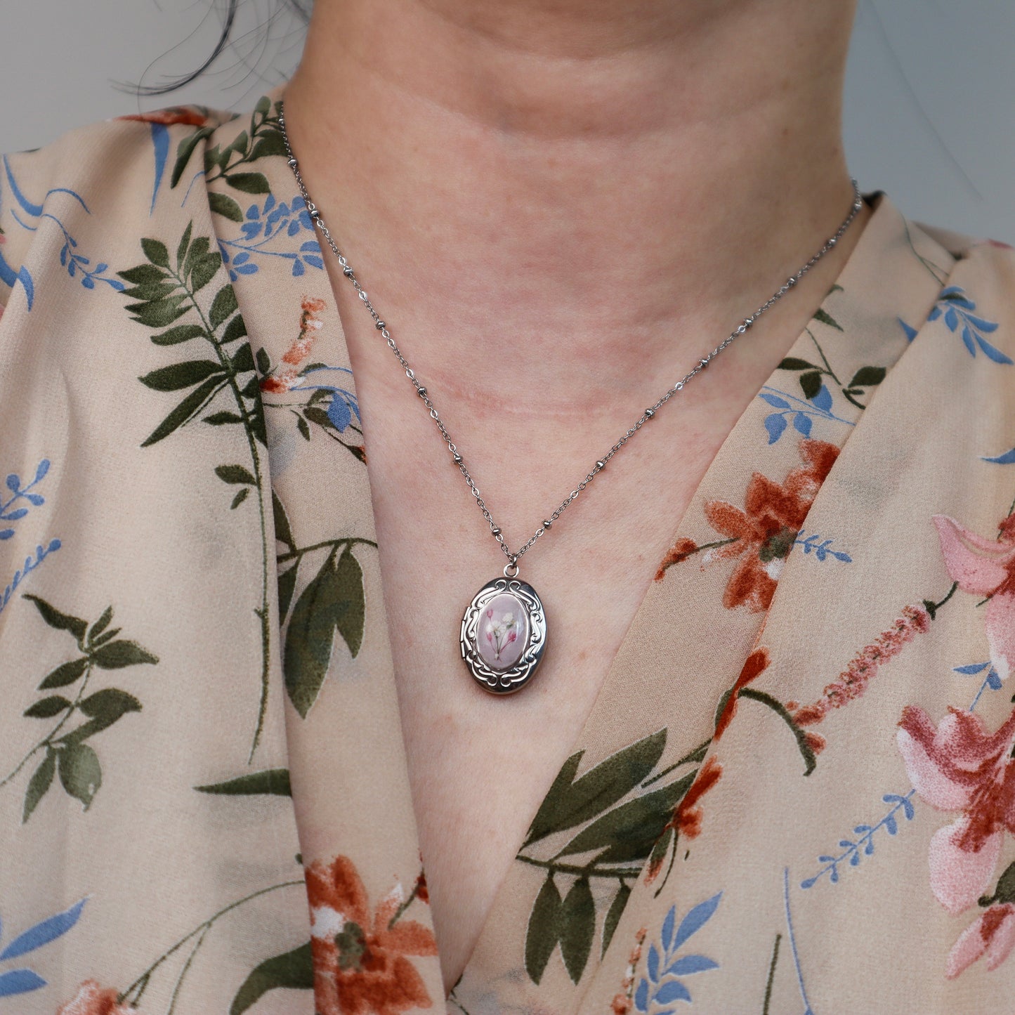 Pink Oval Locket
