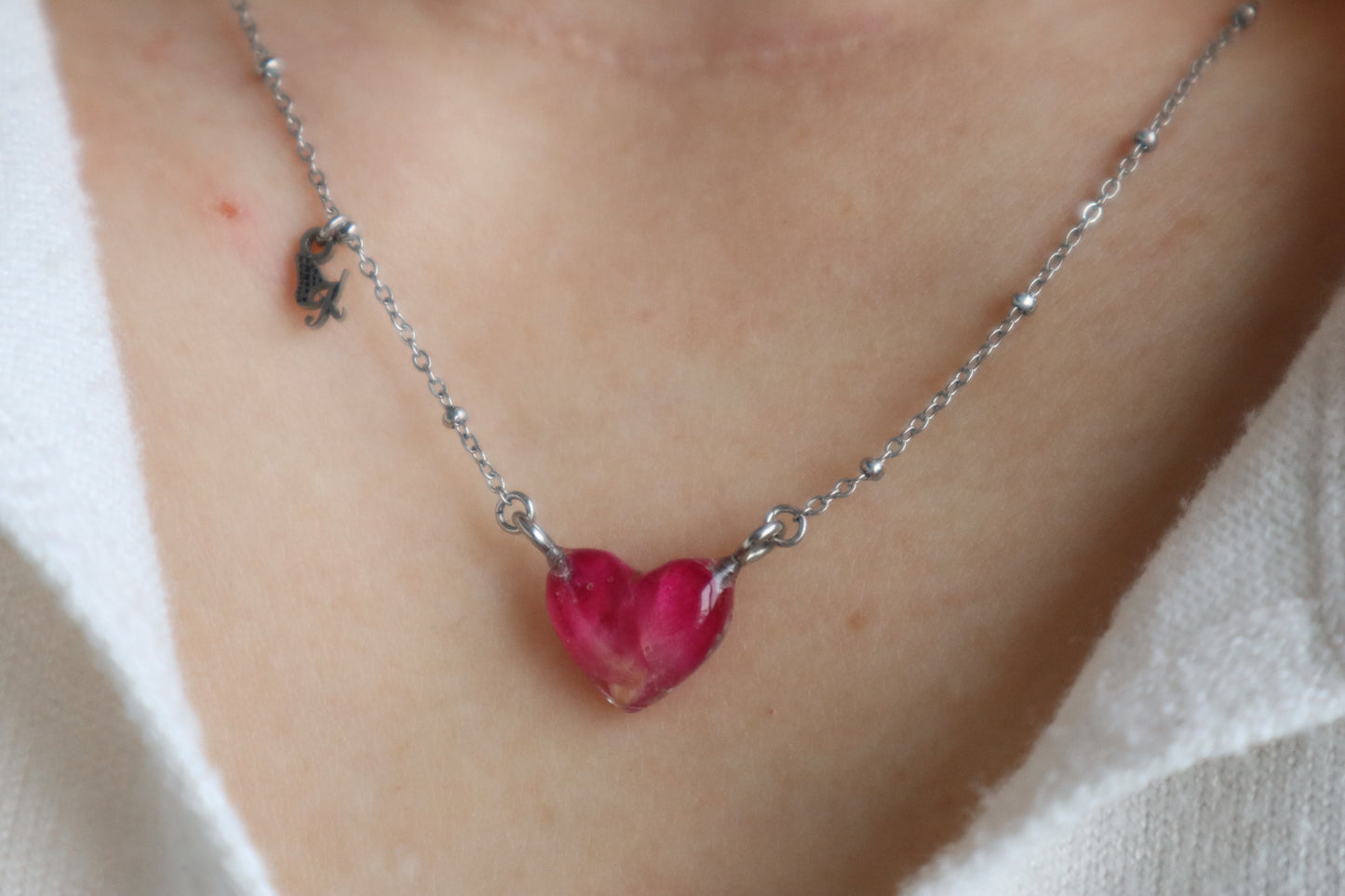 Rose Heart Butterfly Necklace
