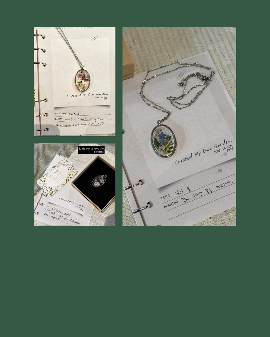 Create Your Tiny Garden: Real Flower Oval Pendant Necklace Workshop