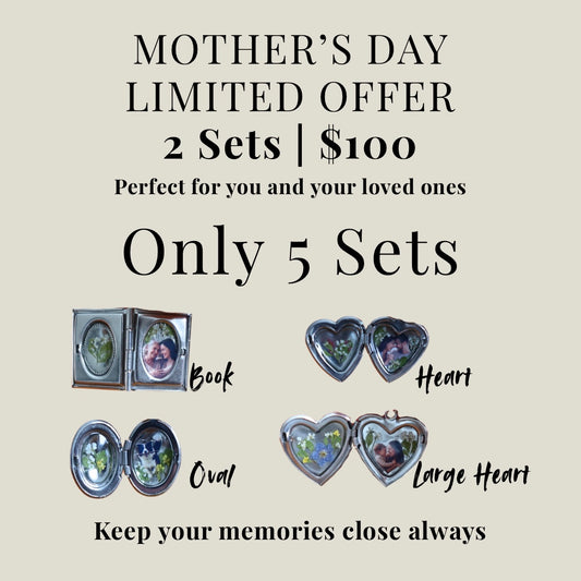 2 Sets Locket Necklace