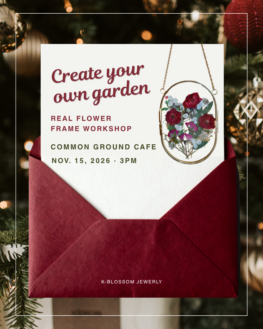 Christmas Pressed Flower Frame Workshop – November 15
