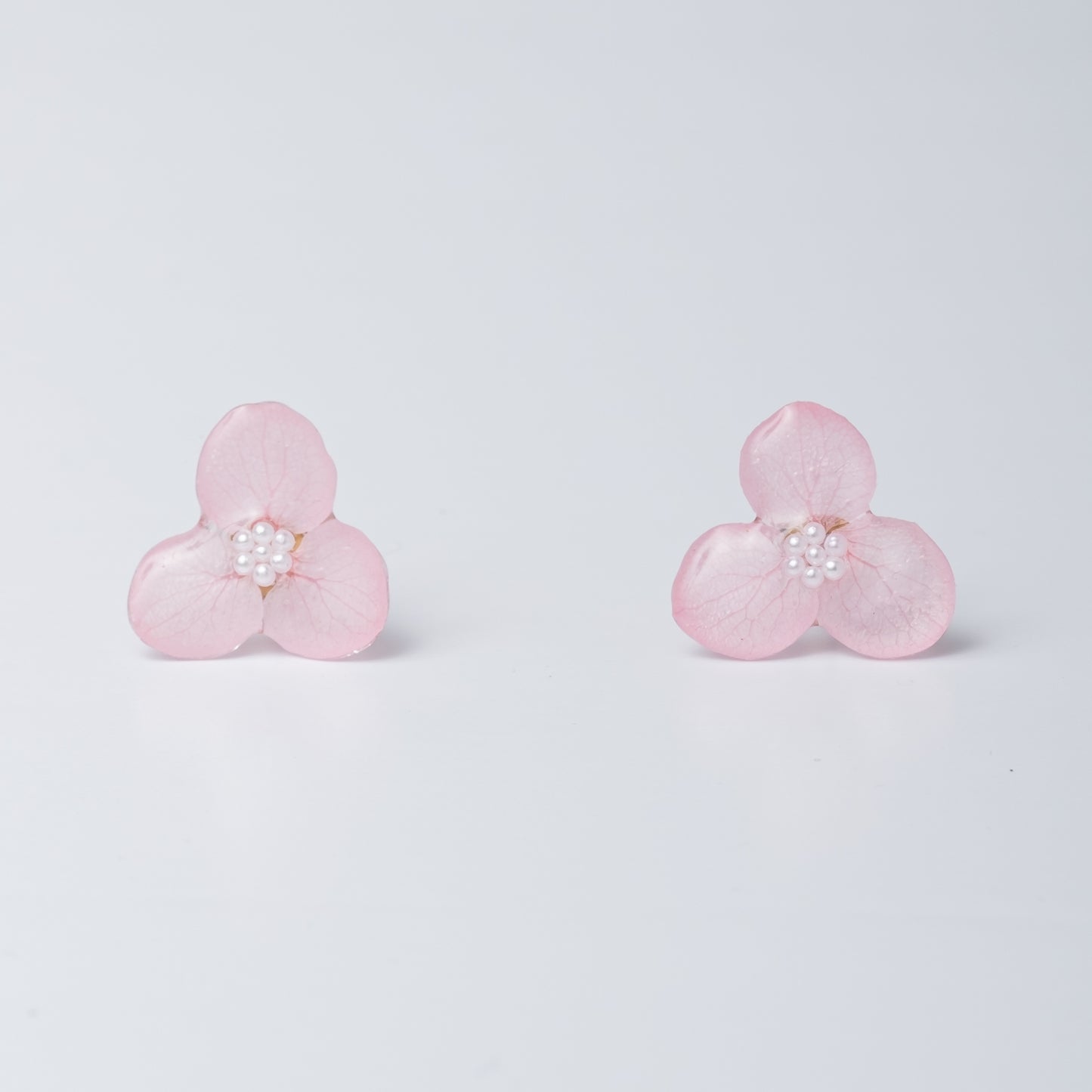 Pink Hydrangea 3 Petal Earring