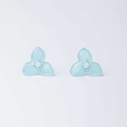 Blue Hydrangea 3 Petal Earring