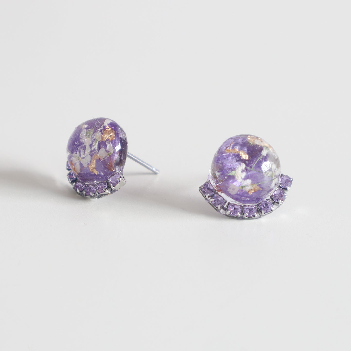 Purple Qubic Round Earring