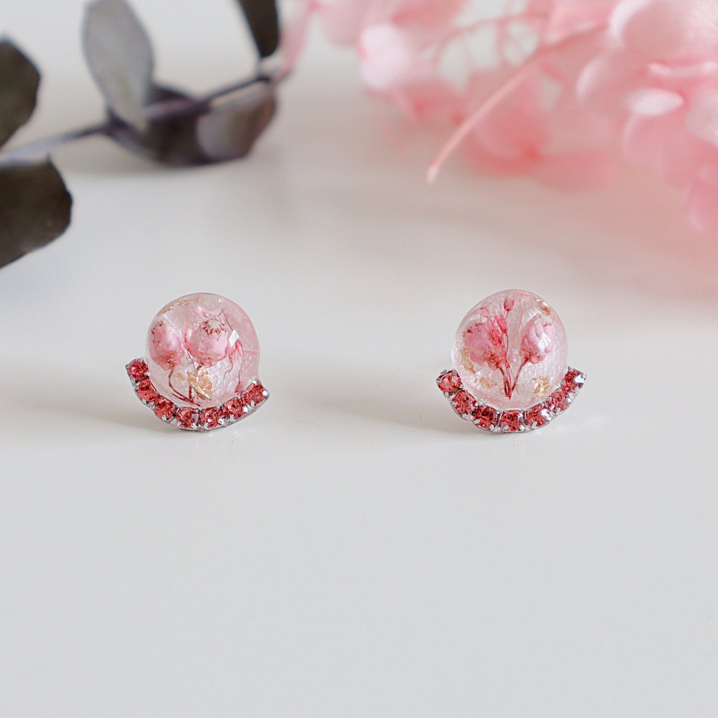 Pink Qubic Round Earring