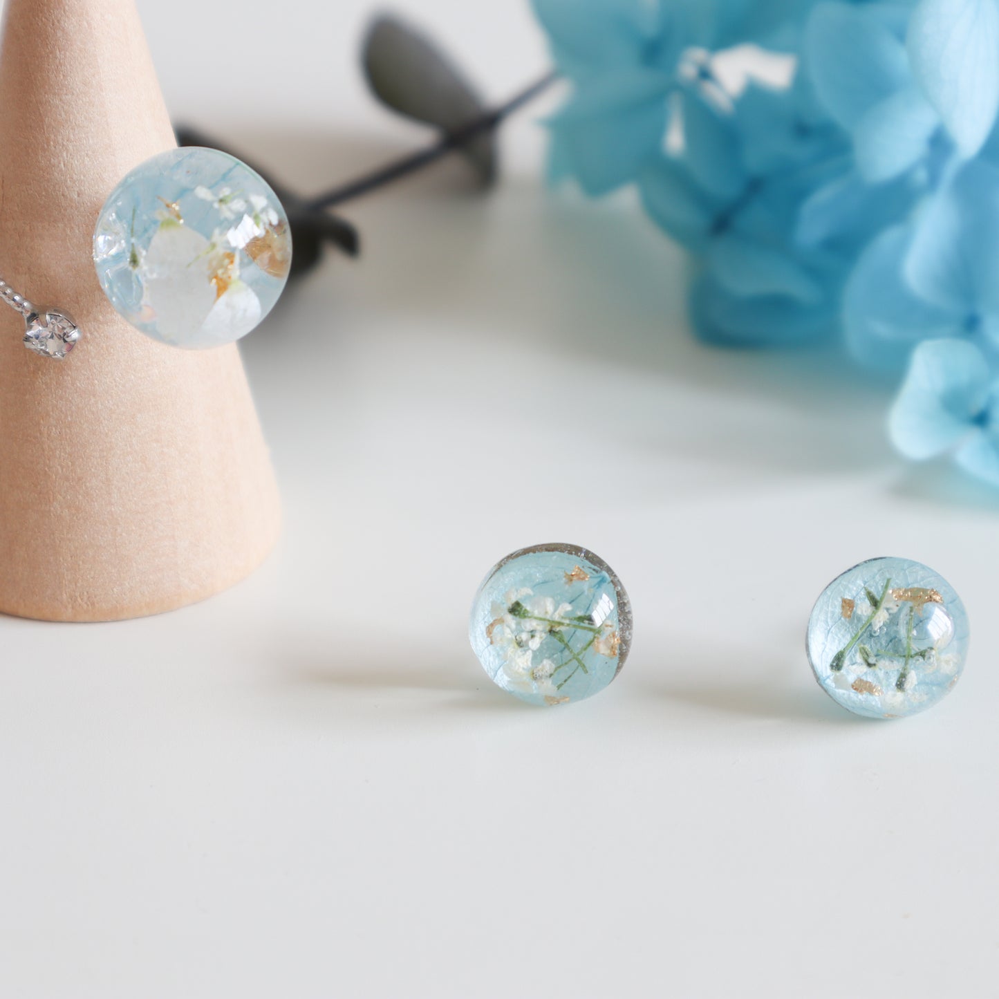 Blue Round Earring