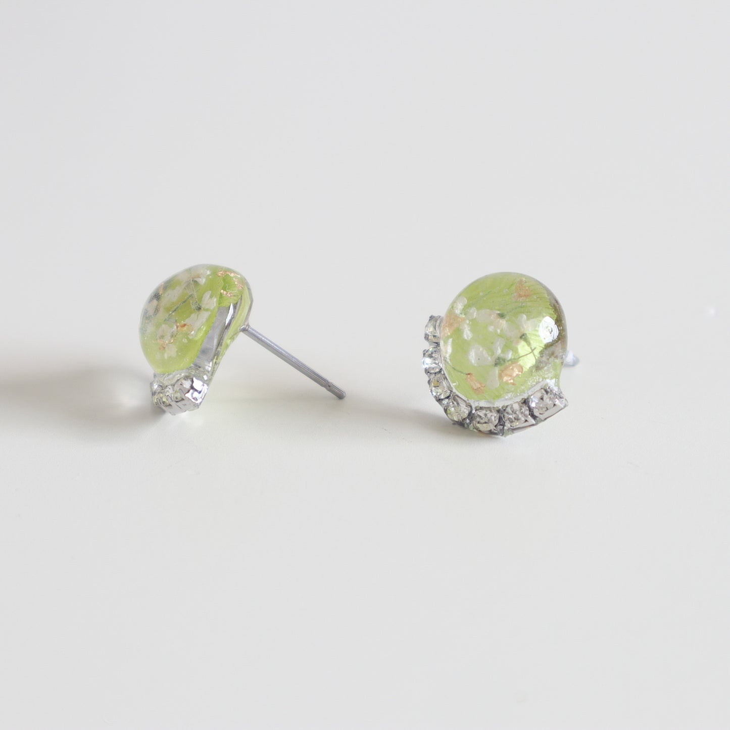 Green Qubic Round Earring