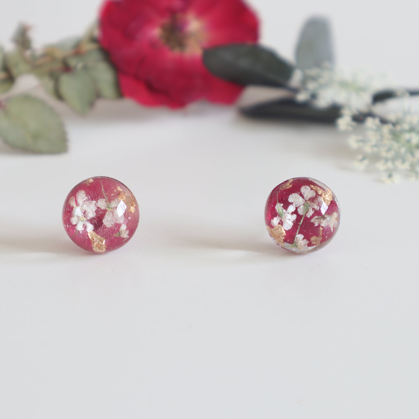 Red Round Earring