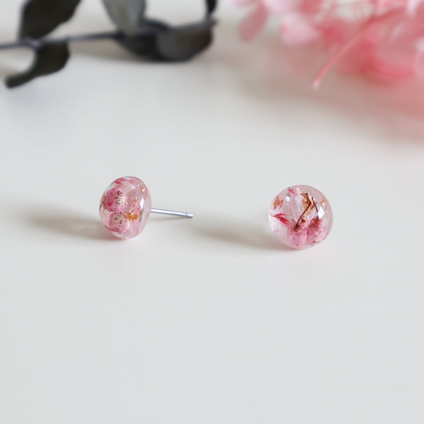 Pink Round Earring
